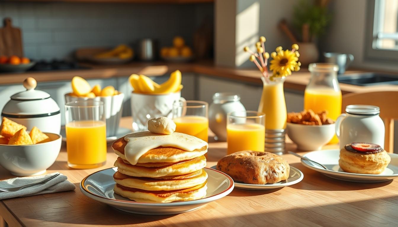 Measured baking ingredients prepared on a counter